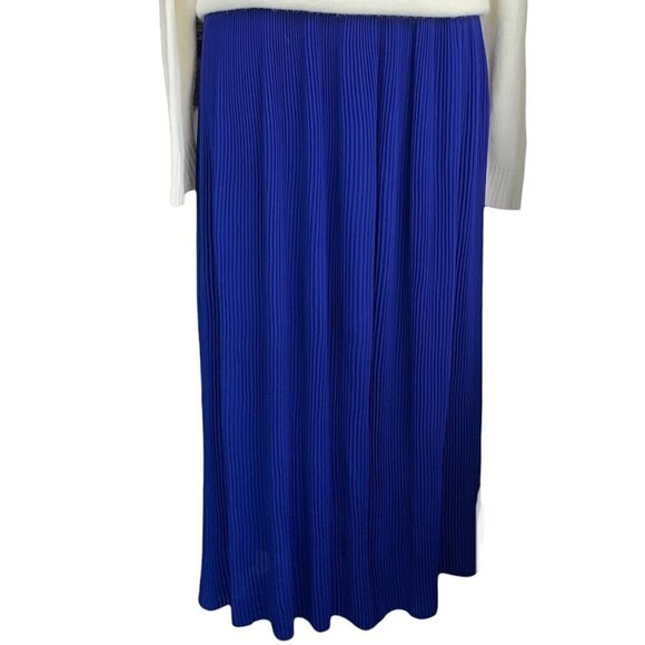 Zara Plisse Wide Leg Palazzo Pants Electric Blue - Size Medium - Picture 1 of 7